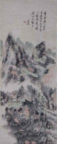 青绿《临安山色图》立轴