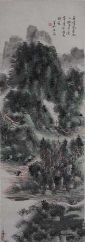 重彩《云拥群峰图》立轴