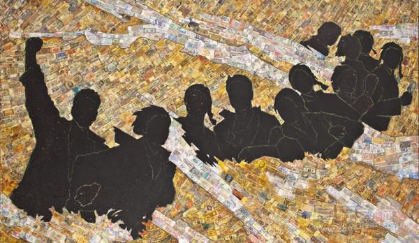 抗洪  320cmX210cm  2002年