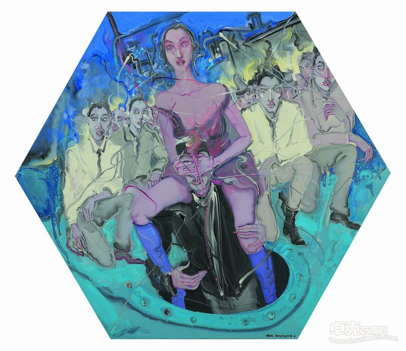 后台的舞精灵 布面油画  80×80cm