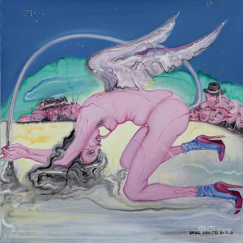 被炫耀的爱情鸟 布面油画  35.5×35