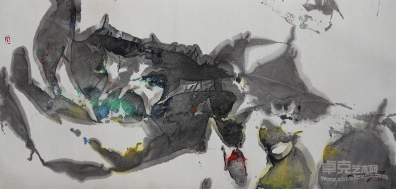 清韵 纸本墨彩 134X66cm 1989