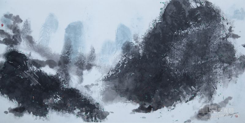 墨韵 纸本墨彩 137X69cm 2010
