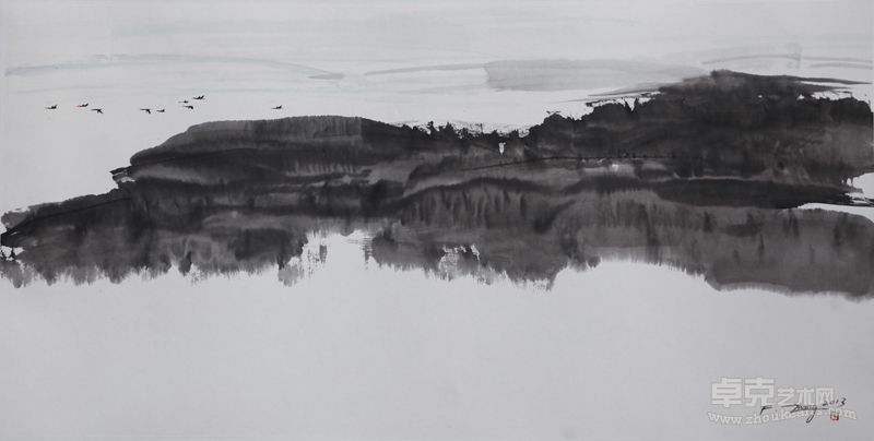 静映 纸本墨彩 137X69cm 2013