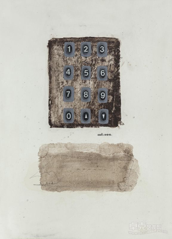 高昊 《1999鱼系列-02》  综合材料  37x51cm