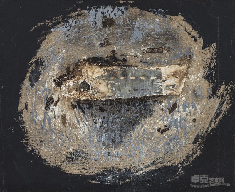 高昊 《1997鱼系列-08》  综合材料  45x55cm