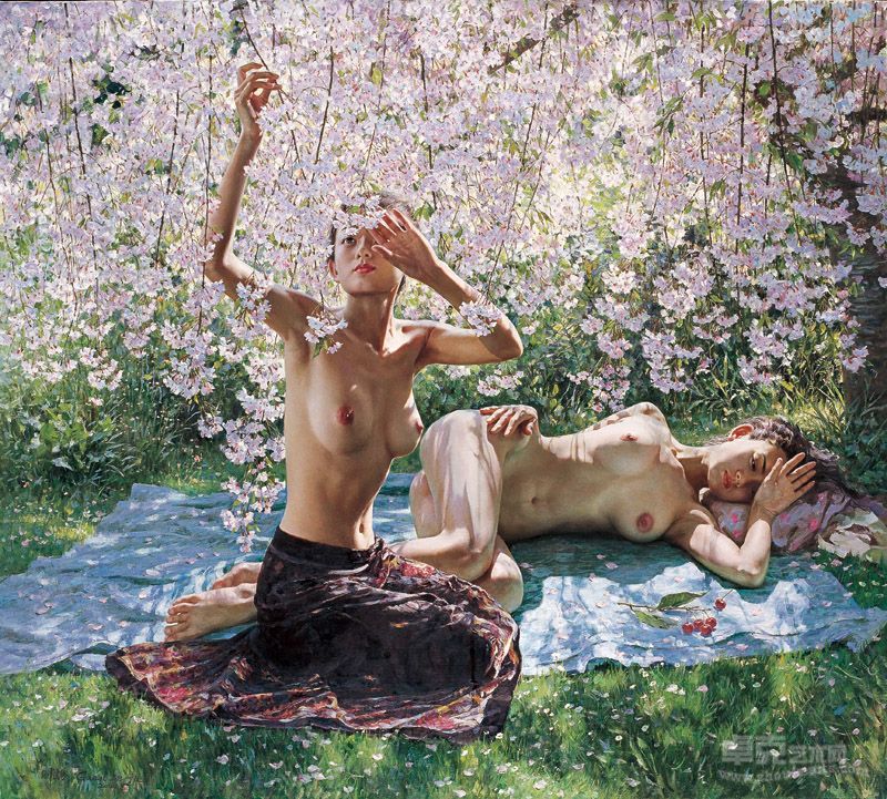 樱花树下 127x152cm 2004年 关则驹