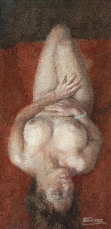 卧姿裸女 混合技法 153X75cm 2013年 黄增炎