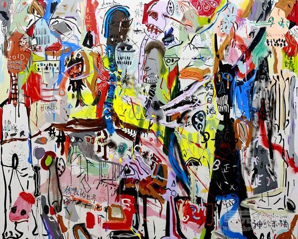 黄淋 《“狂人日记”R5a#版》布面、综合绘画，170X140cm，2010年