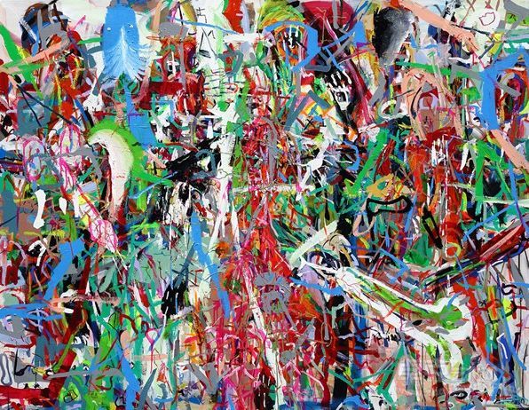 黄淋《链接性生长》布面油画，250X200cm，2012年