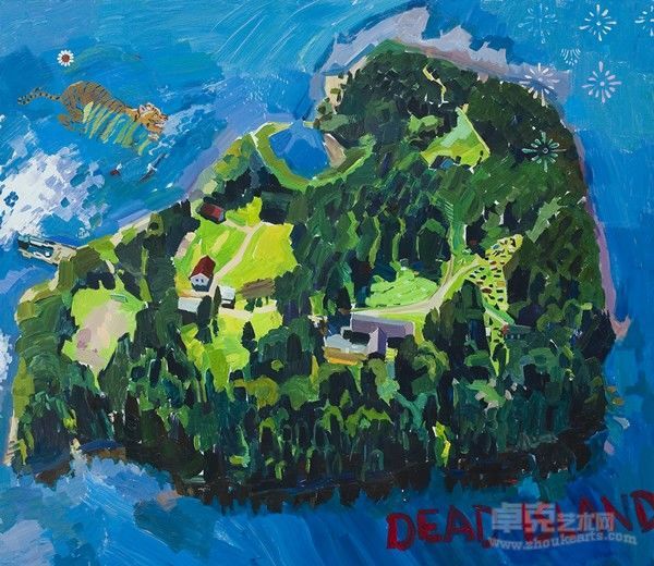 盛天泓《2012年挪威死亡之岛》，布面丙烯，170x190cm，2011至2012