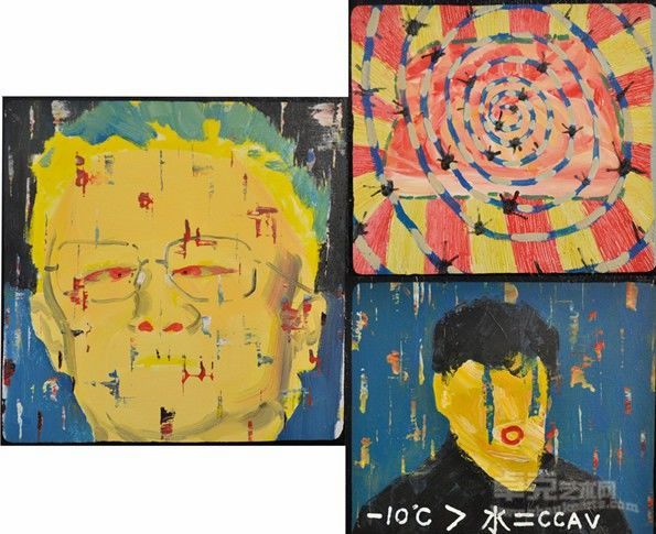谢冰鑫《2011微博秀·沉重的肉身》50x50cm， 45x40cm， 45x40cm
