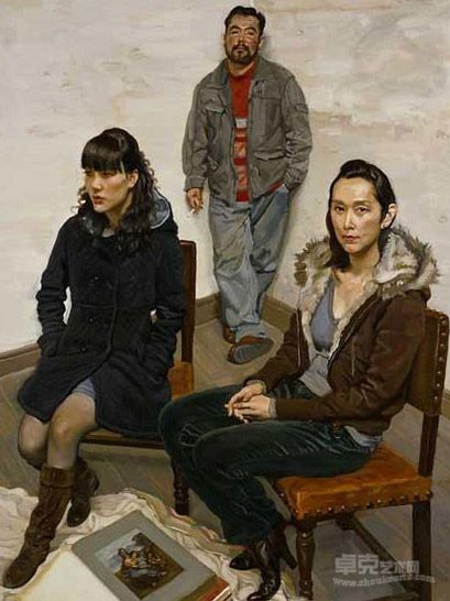 《油画院学员在墙角边之一》 陈丹青