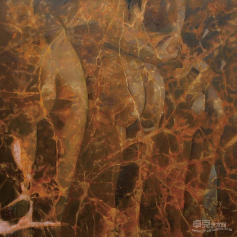 方景华《石欲-2》120x120cm 布面油画2012