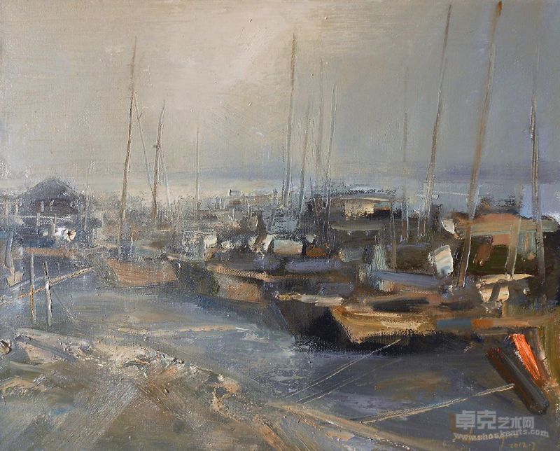 朱晓果《汉口老码头》 50CM X 41CM  2012.9