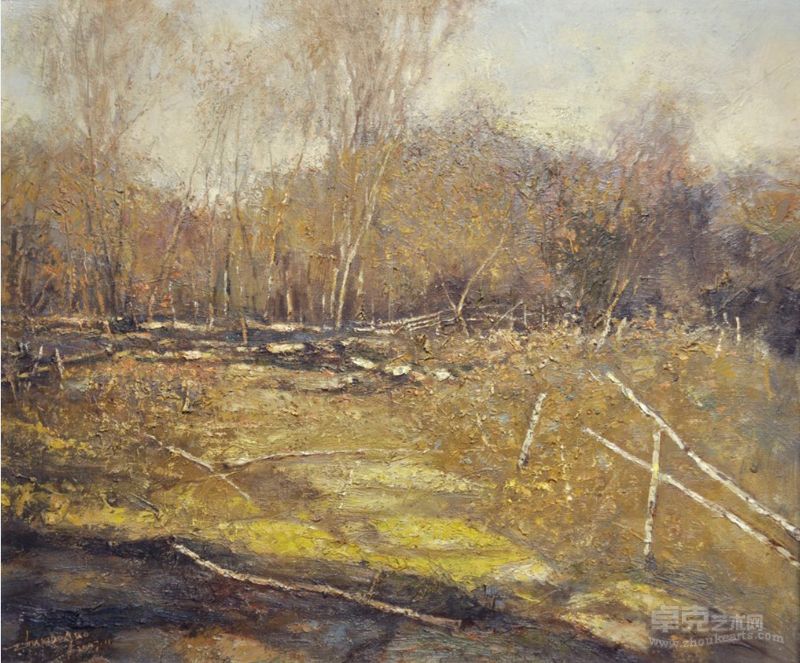 朱晓果《荒弃的牧场》65CM X 70CM