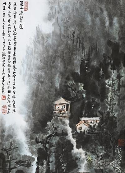 夏山滴翠图 李可染