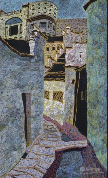 城 系列八 章红兵　创作时间：2011　材质：纸上色彩　尺寸：68cmx38cm