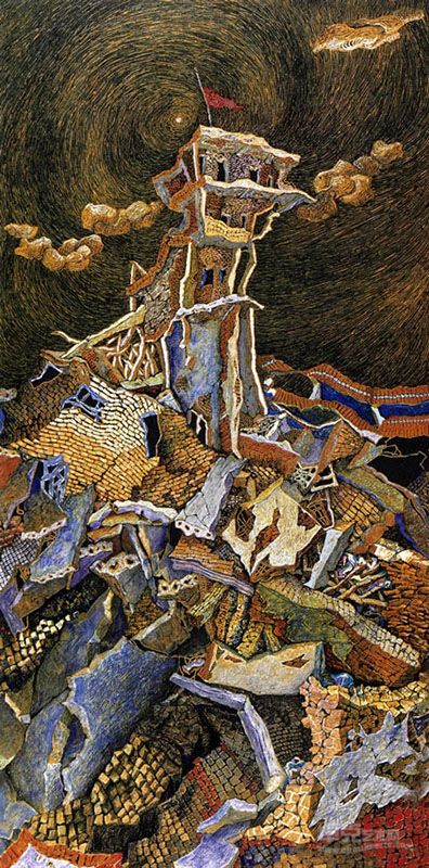 不屈的精神 章红兵　创作时间：2008　材质：纸上色彩　尺寸：100cmx50cm