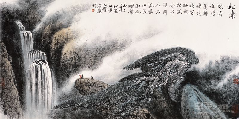 松涛-童乃寿-2009年-纸本中国画（68×138cm）