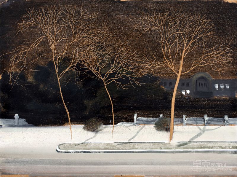 肖喆洛 镀金的天空 60x80cm 纸本油彩 2012年
