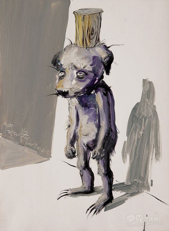 肖喆洛 存在是一种伤 No.1 纸本油彩 40x55cm 2007年