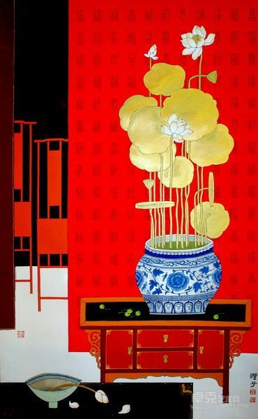 国画赵澄襄 (148.5x91.5)cm幸福和谐图(12-15万)