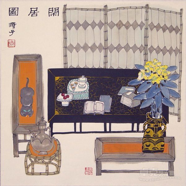 赵澄襄 48x48cm 閑居圖 3-02