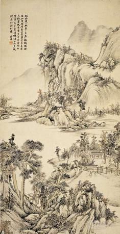 溪桥松风图 轴 方士庶（1692-1751）
