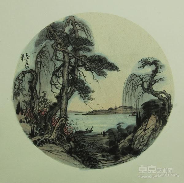 湖畔松风