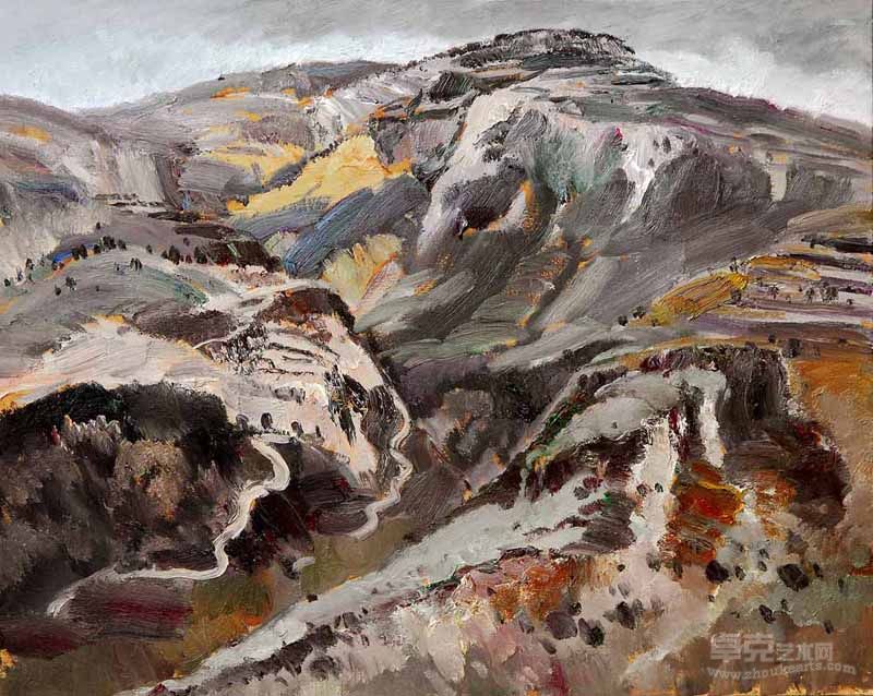 米脂姬岔村（80×100）