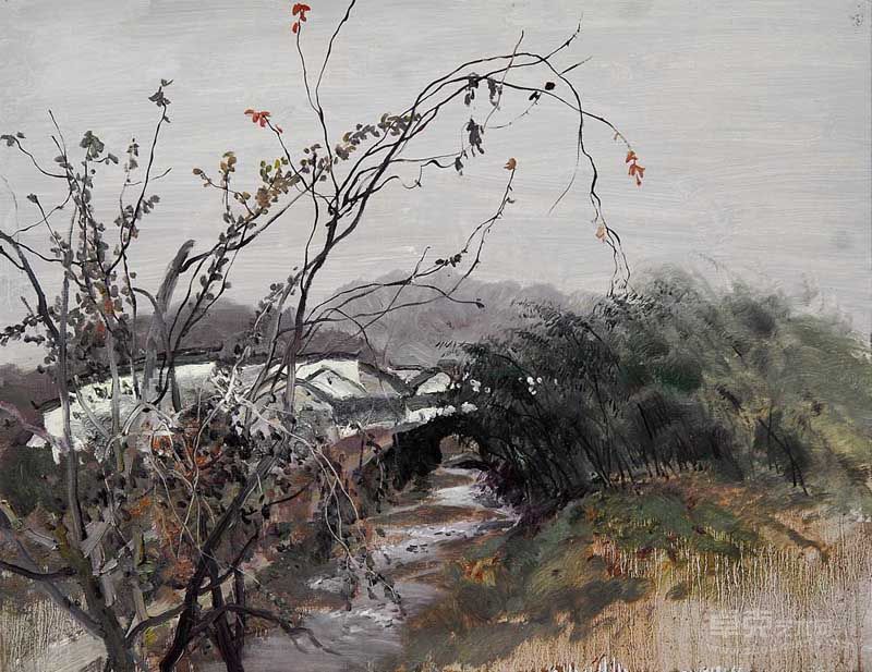 雨中查济（70×90）
