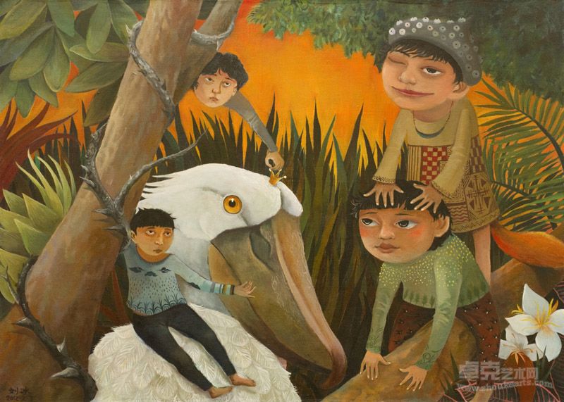 刘冰 秘密50×70cm 布面油画 2012