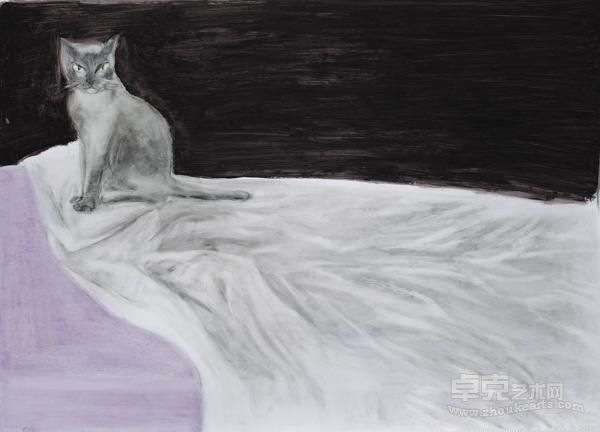 床上的猫 78x110cm 2012