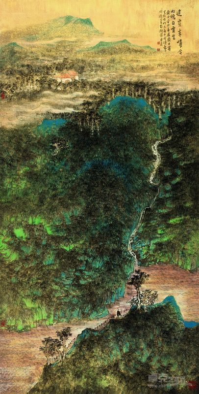 连空青嶂合136X68CM纸本设色2011年