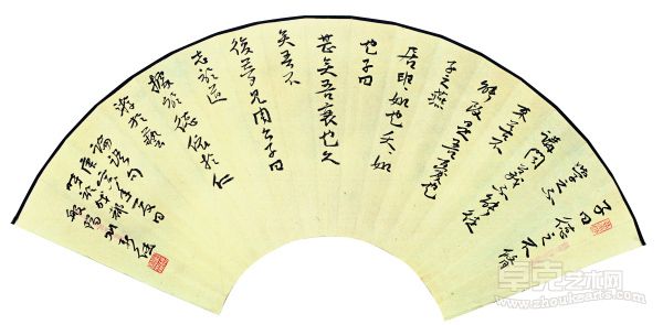 行书论语句扇面 2010年 54x20 刘新德