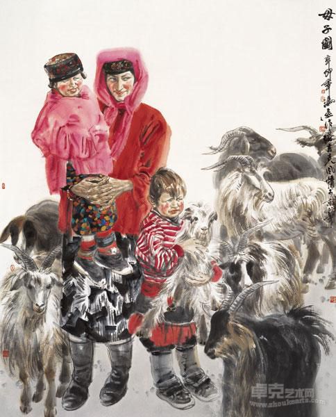 母子图 冯远 116*146cm 2011年作