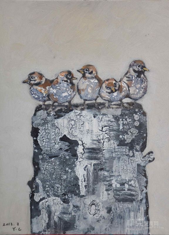 《木头家》40cmX50cm 布面油画