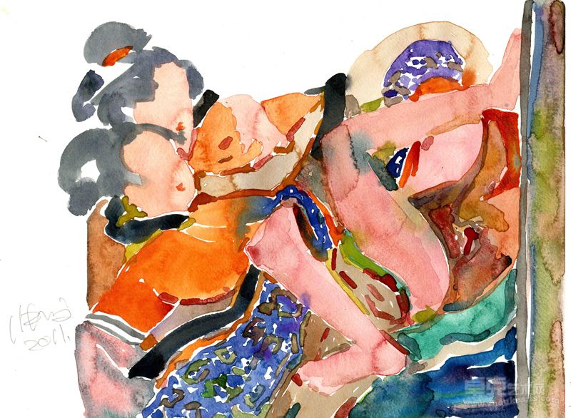 戏彩之止水微澜 33X23CM 2011