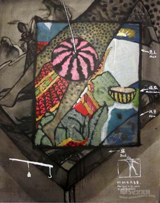 五五：徐新郎：你的头有多重：180x140厘米：布面油画：2012年