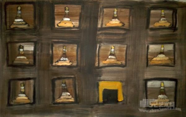五五：徐新郎：千斤顶：83x140厘米：布面油画：2011年