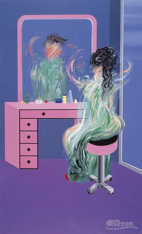 晨妆  布面丙烯  183×112cm  1991