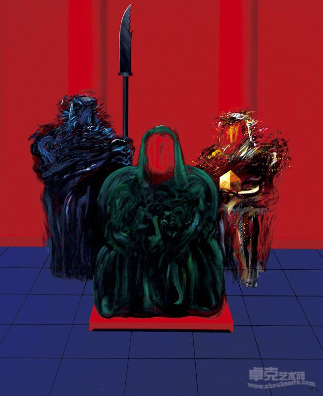 夏阳《关公》 布面丙烯 198X163 cm 1990