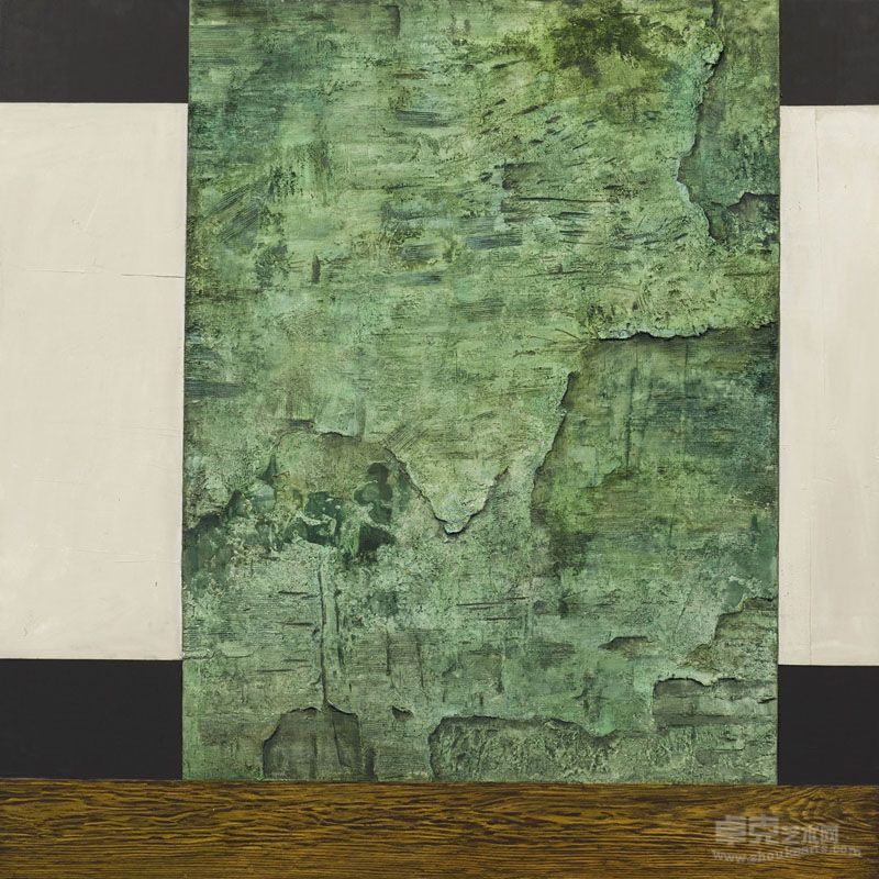 碧绿 Dark Green 122×122cm 综合材料 Mixed Media 2012