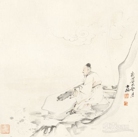《高山流水图》33×33cm 纸本设色 2012