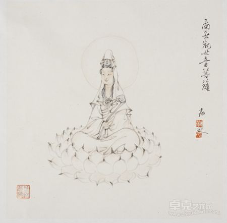 《南无观世音菩萨法相》33×33cm 纸本设色 2013