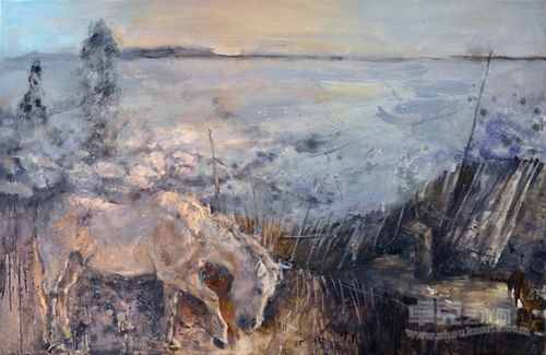 犹在镜中 80 120cm 布面油画