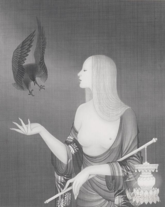 国画 青灯行 杨宇 74×60cm 2010 设色纸本