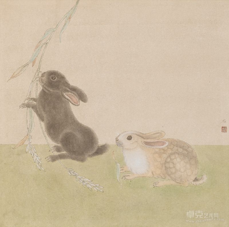 国画 谷雨 王君 50×50cm 2012 设色纸本