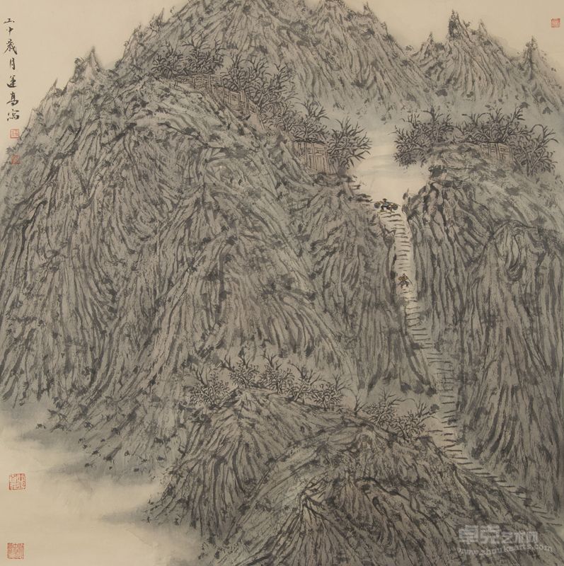 国画 山中岁月 杨运高 68×68cm 2012 纸本